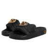 Dolce & Gabbana Black Devotion Matelassé Leather Slides Shoes