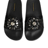 Dolce & Gabbana Black Devotion Matelassé Leather Slides Shoes