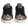 Dolce &amp; Gabbana braune Leder-Sneaker mit Leopardenmuster