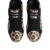 Dolce &amp; Gabbana braune Leder-Sneaker mit Leopardenmuster