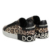 Dolce &amp; Gabbana braune Leder-Sneaker mit Leopardenmuster