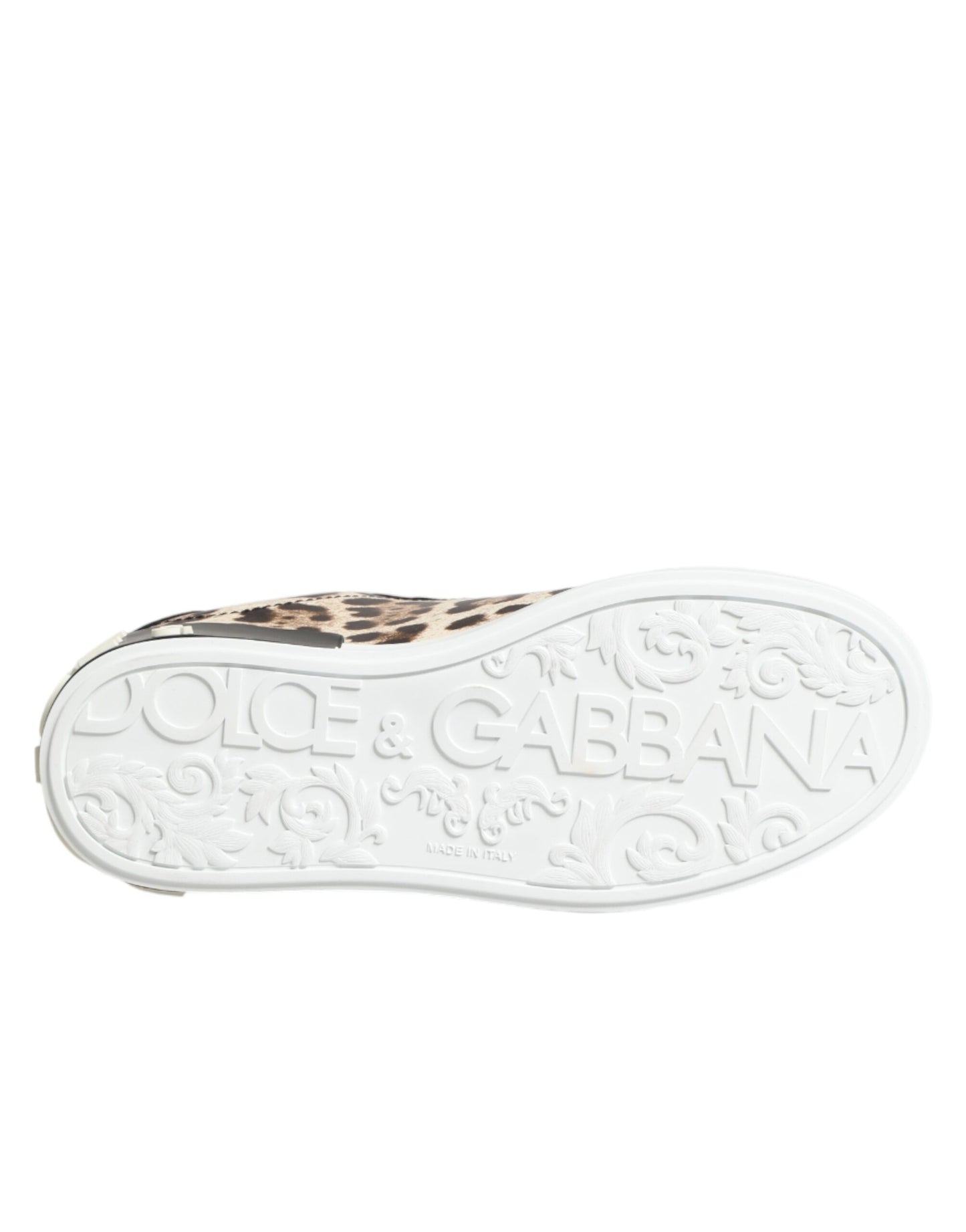 Dolce &amp; Gabbana braune Leder-Sneaker mit Leopardenmuster