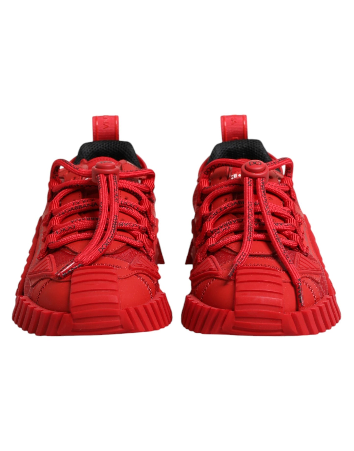 Dolce &amp; Gabbana Red Logo Lace Low Top NS1 Sneakers Schuhe
