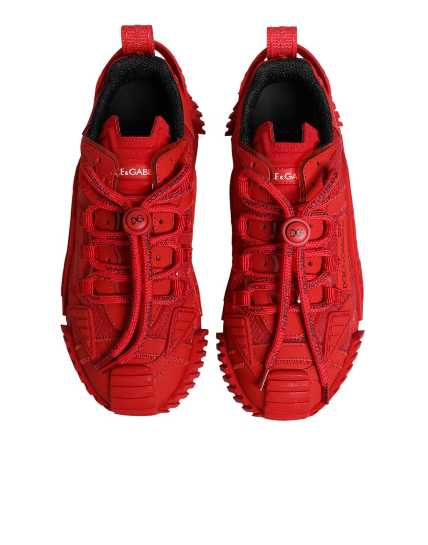 Dolce &amp; Gabbana Red Logo Lace Low Top NS1 Sneakers Schuhe