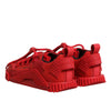 Dolce &amp; Gabbana Red Logo Lace Low Top NS1 Sneakers Schuhe