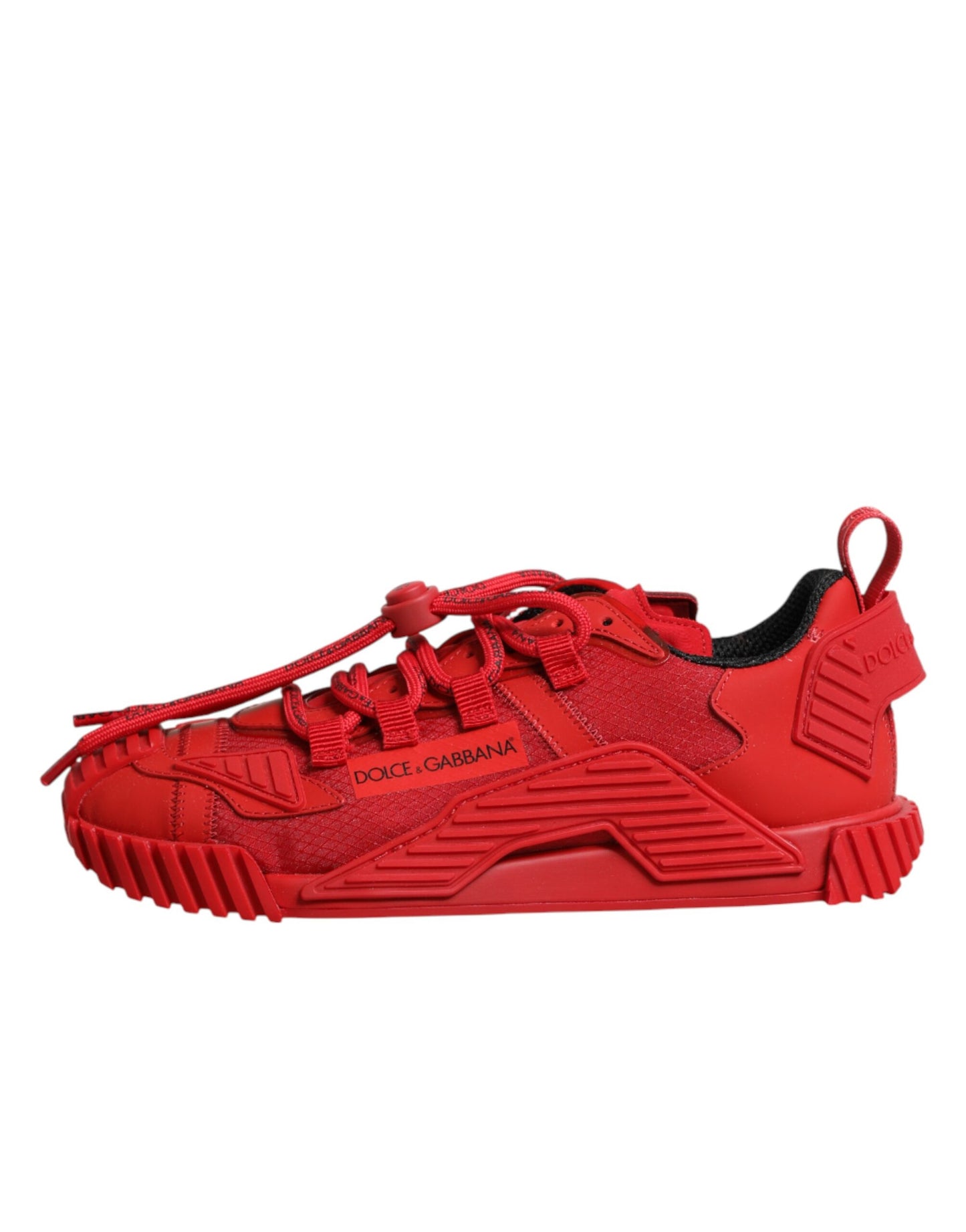 Dolce &amp; Gabbana Red Logo Lace Low Top NS1 Sneakers Schuhe