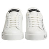 Dolce &amp; Gabbana Weiße Graue Low Top Leder Sneaker Schuhe