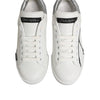 Dolce &amp; Gabbana Weiße Graue Low Top Leder Sneaker Schuhe