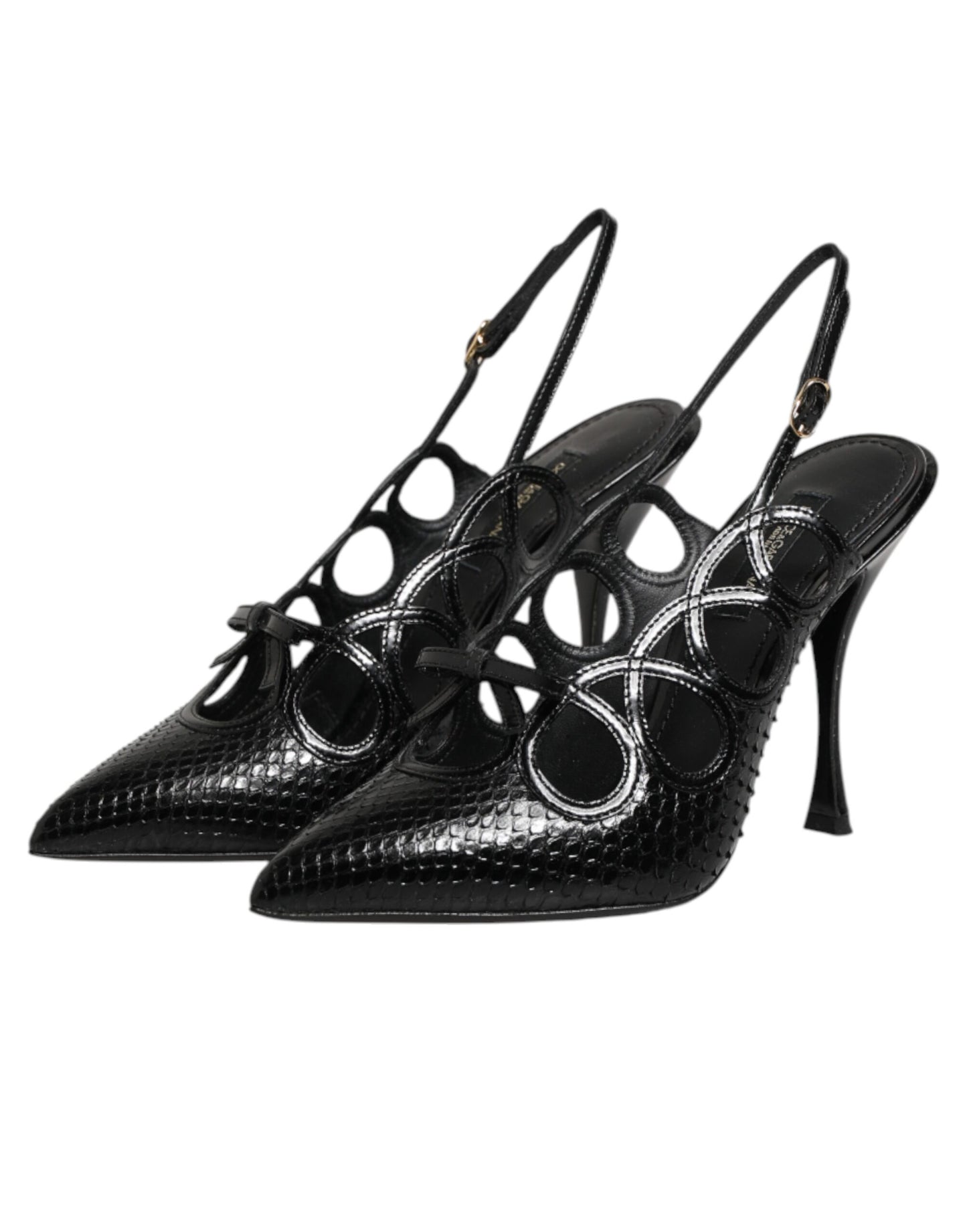 Dolce & Gabbana Leather High Heels Slingback Shoes