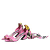 Dolce & Gabbana Pink Leather High Heels Sandals Shoes