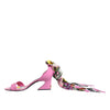 Dolce & Gabbana Pink Leather High Heels Sandals Shoes