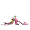 Dolce & Gabbana Pink Leather High Heels Sandals Shoes