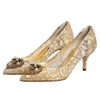 Dolce &amp; Gabbana Gold Taormina Lace DEVOTION Pumps Schuhe