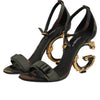 Dolce & Gabbana Multicolor DG Logo Heels Camouflage Sandals Shoes