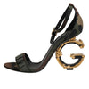 Dolce & Gabbana Multicolor DG Logo Heels Camouflage Sandals Shoes