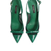 Dolce &amp; Gabbana grüne Slingback-Pumps aus Leder und Mesh