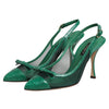 Dolce &amp; Gabbana grüne Slingback-Pumps aus Leder und Mesh
