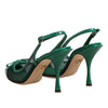 Dolce &amp; Gabbana grüne Slingback-Pumps aus Leder und Mesh