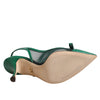 Dolce &amp; Gabbana grüne Slingback-Pumps aus Leder und Mesh