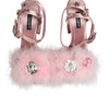 Dolce & Gabbana Pink Sequined Ankle Strap Sandals Shoes