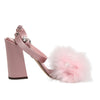 Dolce & Gabbana Pink Sequined Ankle Strap Sandals Shoes