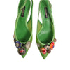 Grüne Dolce &amp; Gabbana Slingback-Pumps mit Verzierungen