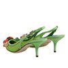 Grüne Dolce &amp; Gabbana Slingback-Pumps mit Verzierungen