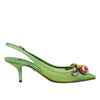 Grüne Dolce &amp; Gabbana Slingback-Pumps mit Verzierungen