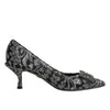 Dolce & Gabbana Silver Lace DG Amore Heels Pumps Shoes