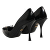 Dolce & Gabbana Black Bag Embellished Heels Pumps Shoes