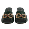 Dolce & Gabbana Green DG Amore Heel Slides Sandals Shoes