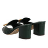 Dolce & Gabbana Green DG Amore Heel Slides Sandals Shoes