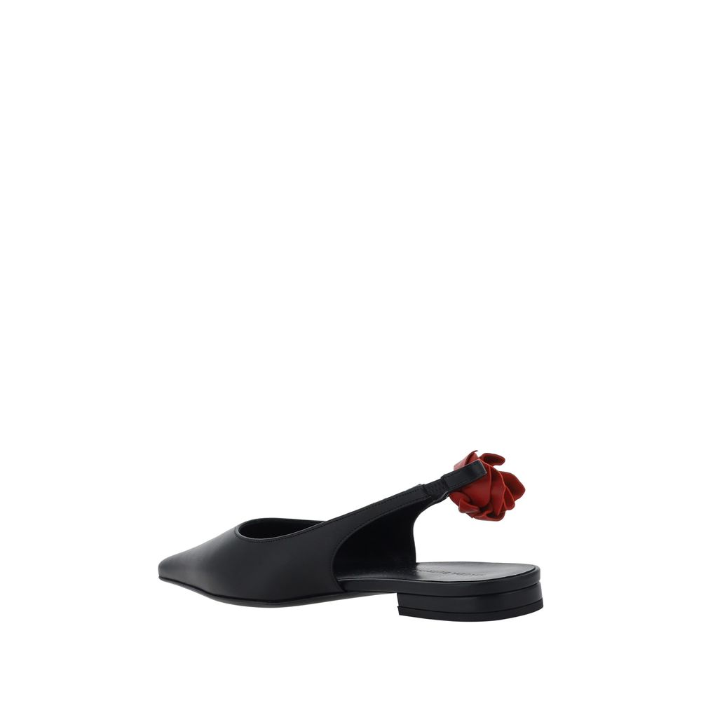 Magda Butrym Ballerinas aus schwarzem Kalbsleder, Modell Bos Taurus