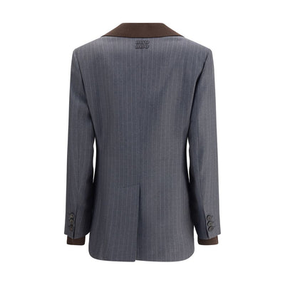 Miu Miu Gray Fleece Wool Blazer