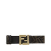 Fendi Brown Calf Leather Bos Taurus Regular Belt