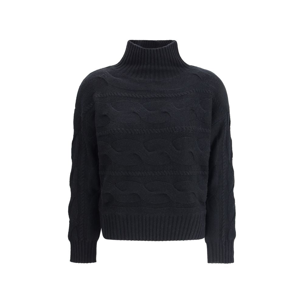 Max Mara Schwarzes Woll-Sweatshirt