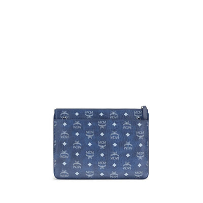 MCM Blue Polyethylene Clutch Bag