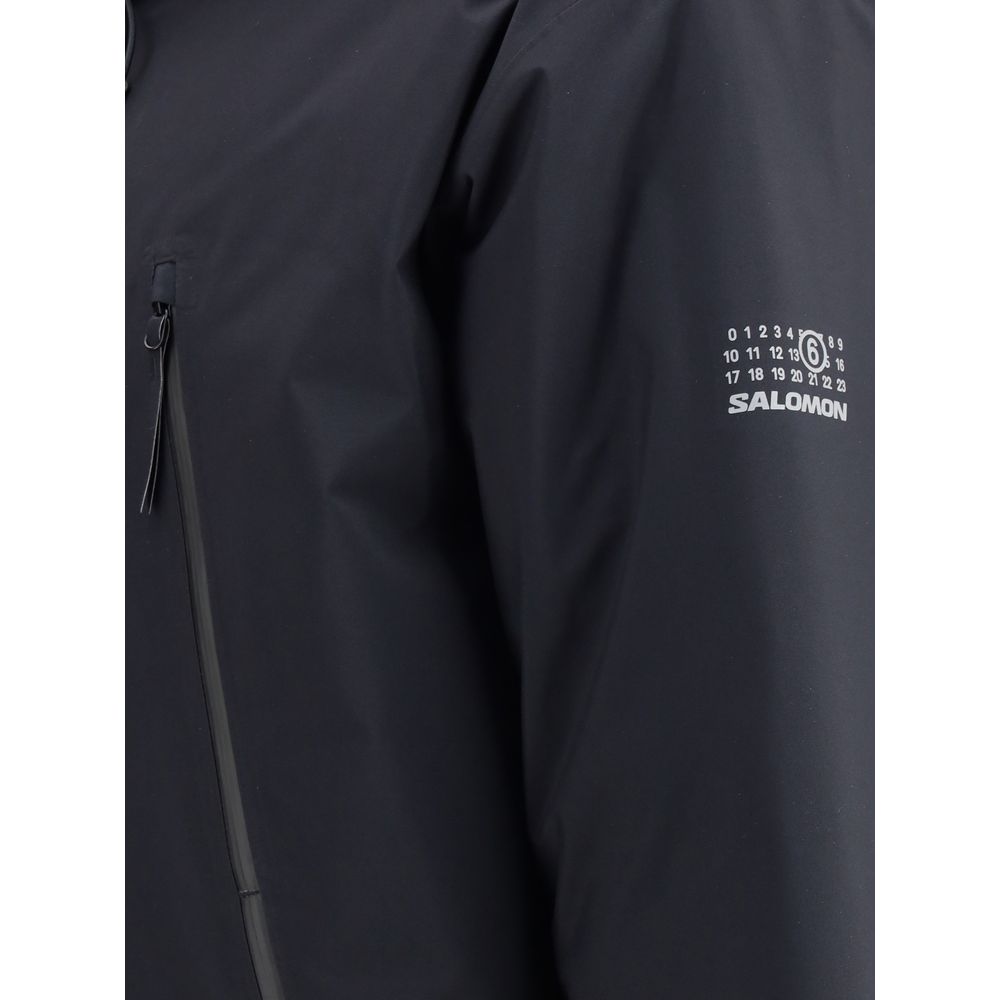 MM6 Schwarzer Polyester-Parka