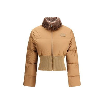 Fendi braune Polyester-Jacke in voller Länge
