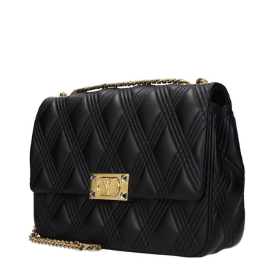 Valentino Garavani Black Leather Shoulder Bag