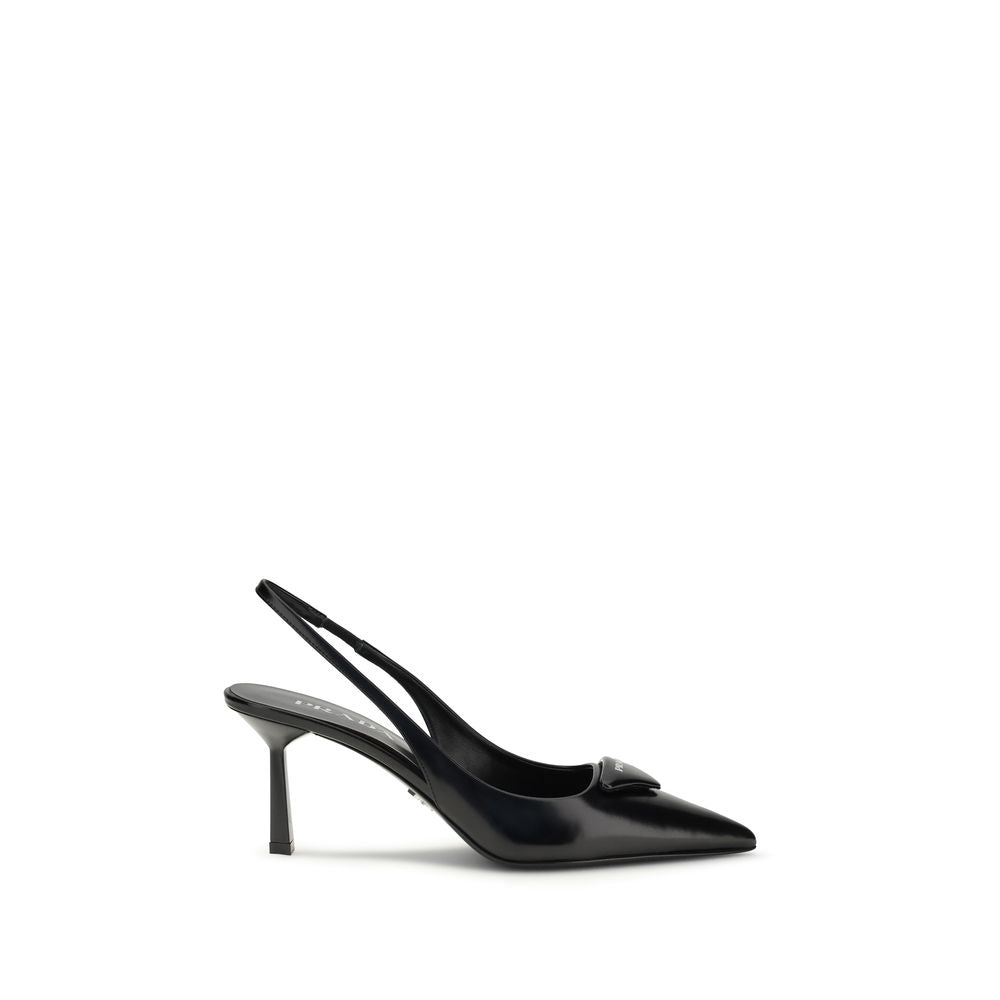 Prada Bos Taurus High Heel Pumps aus schwarzem Kalbsleder