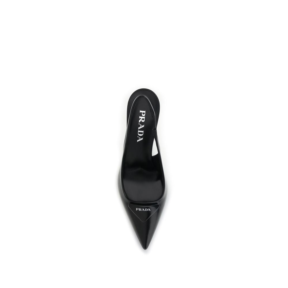 Prada Bos Taurus High Heel Pumps aus schwarzem Kalbsleder