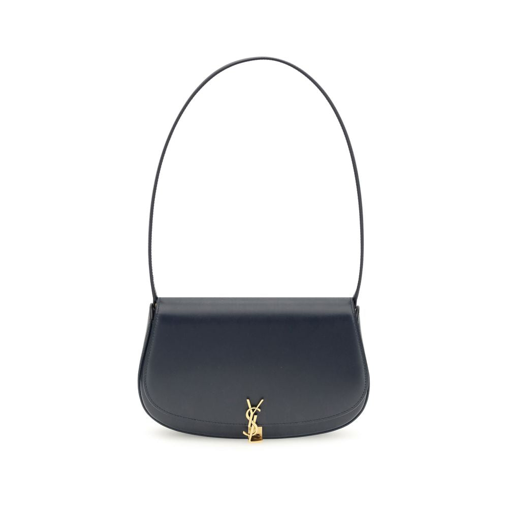 Saint Laurent Schultertasche aus blauem Kalbsleder, Modell Bos Taurus