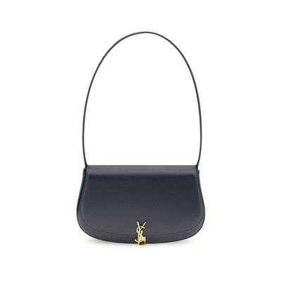 Saint Laurent Schultertasche aus blauem Kalbsleder, Modell Bos Taurus