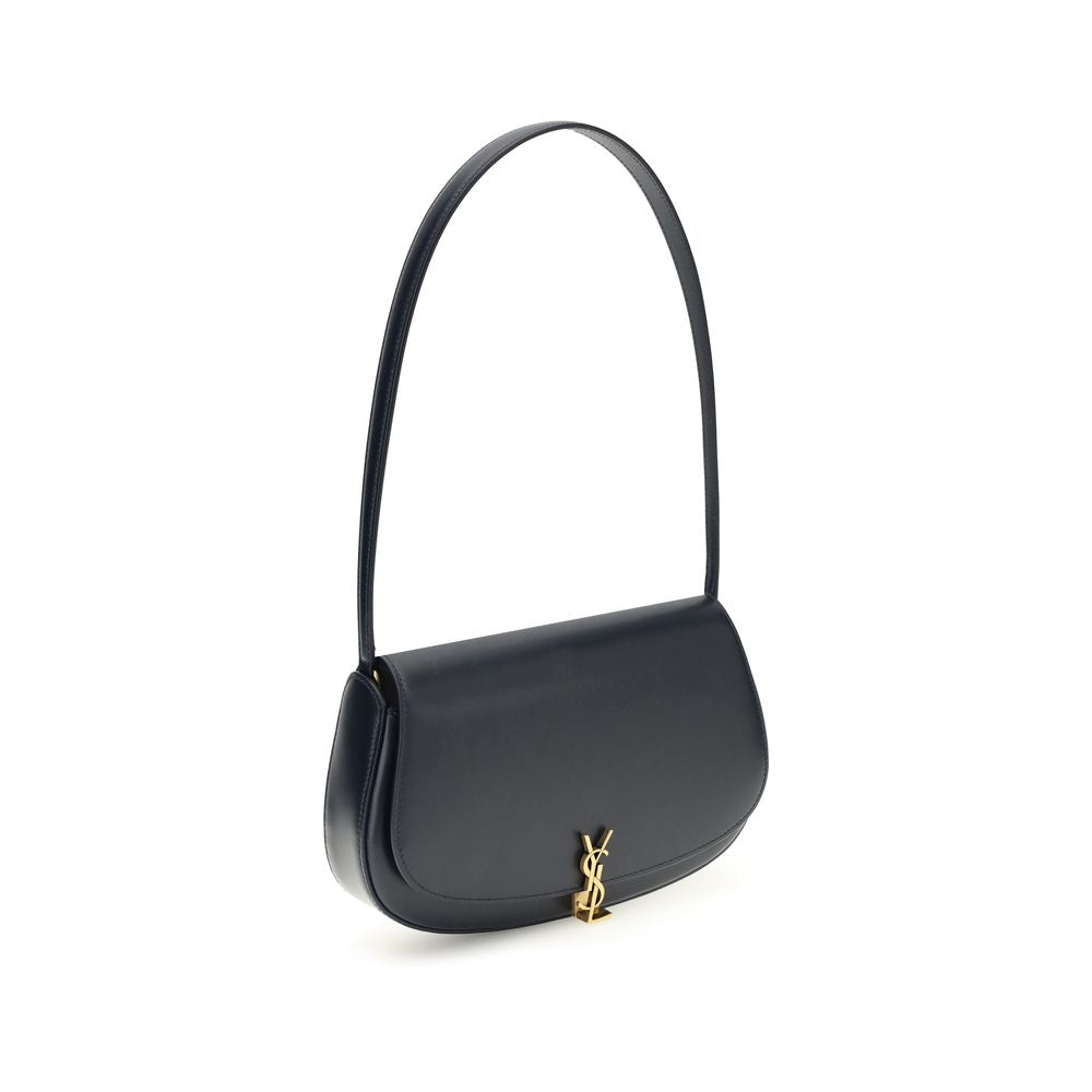 Saint Laurent Schultertasche aus blauem Kalbsleder, Modell Bos Taurus