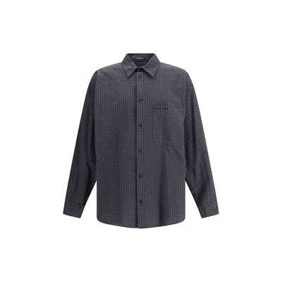 Balenciaga Black Wool Pattern Shirt