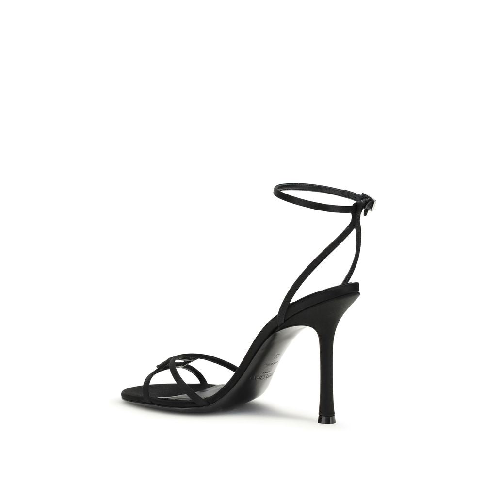 Jimmy Choo Bos Taurus Sandalen mit Stilettoabsatz aus schwarzem Kalbsleder