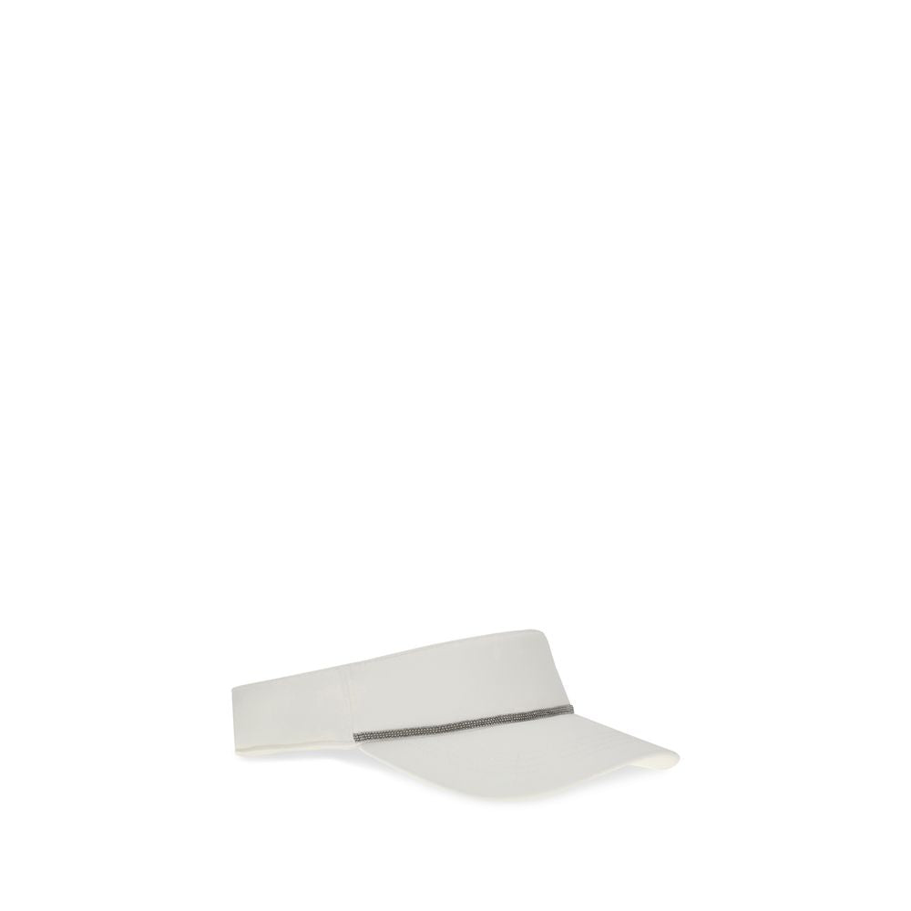 Brunello Cucinelli Weiße Polyesterkappe (Baseballkappe)