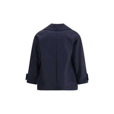 Cruna Blauer Fleece-Wollmantel