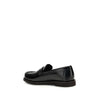 Brunello Cucinelli Black Leather Slip-On Loafers